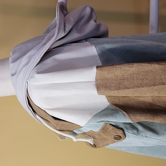 Shacket with hood, tan, creme, mint - Picture 6 of 7